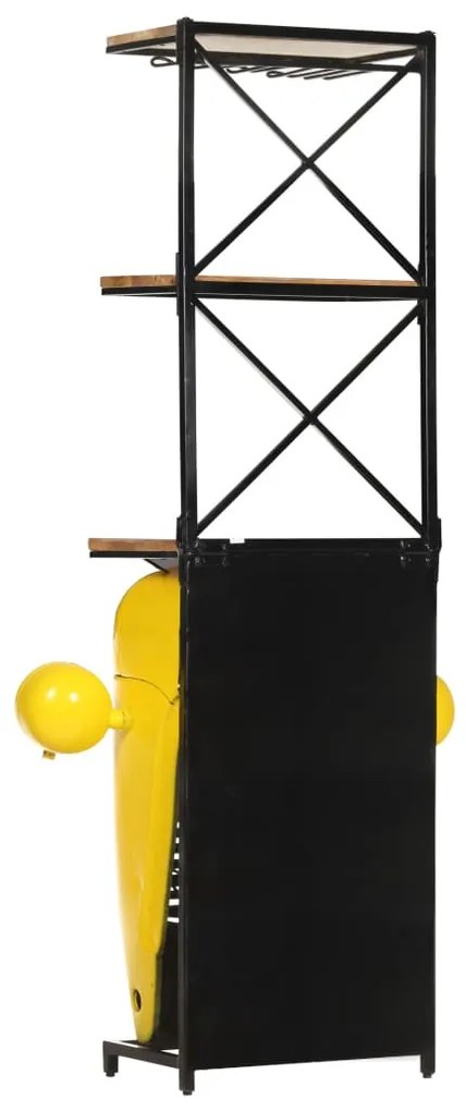 Garrafeira trator 49x31x172 cm madeira mangueira maciça amarelo