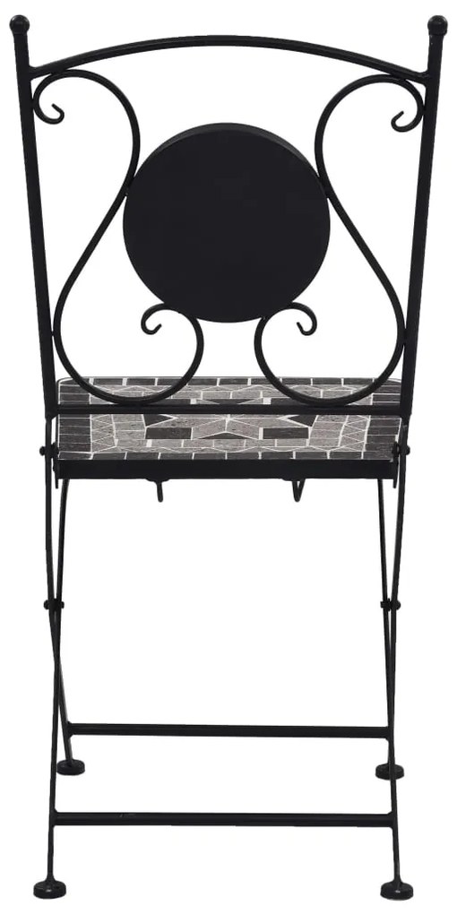 3 pcs conjunto bistro em mosaico azulejos de cerâmica cinzento