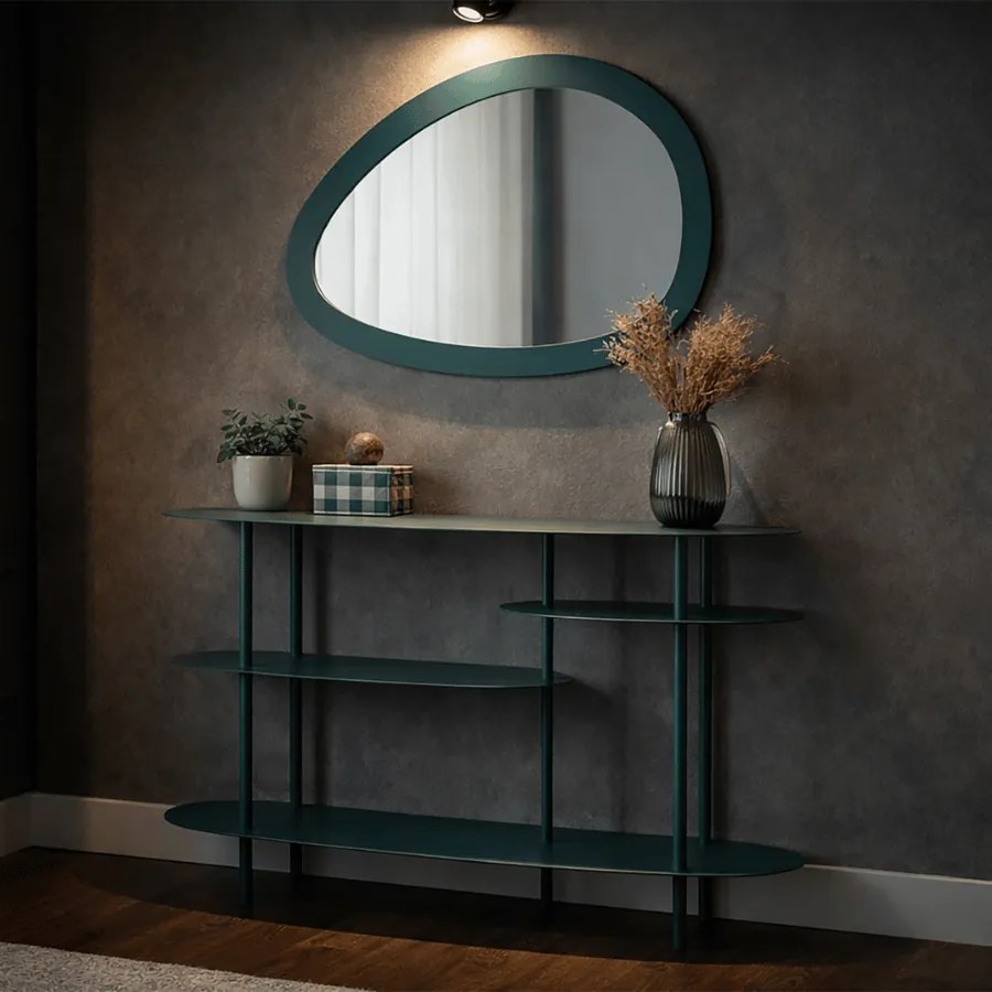 MESA CONSOLA SATURN PLUS 118X34X82 CM Azul petróleo