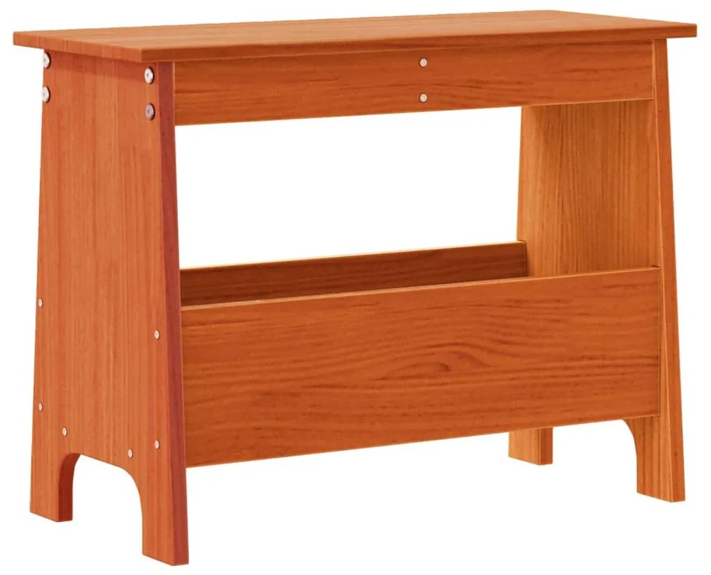 Banco de corredor 60x28x45 cm pinho maciço castanho cera