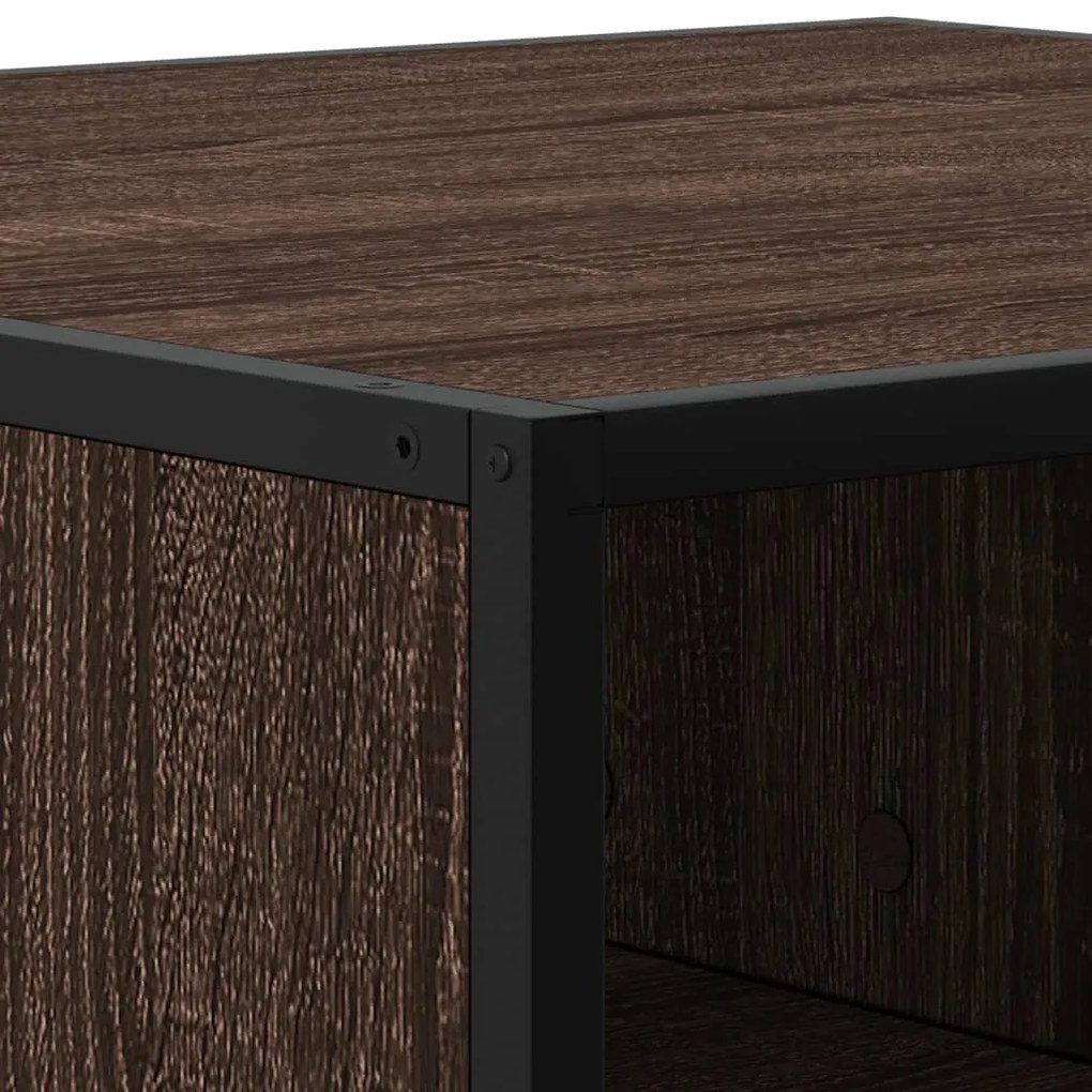 Mesa de centro derivados de madeira e metal carvalho castanho