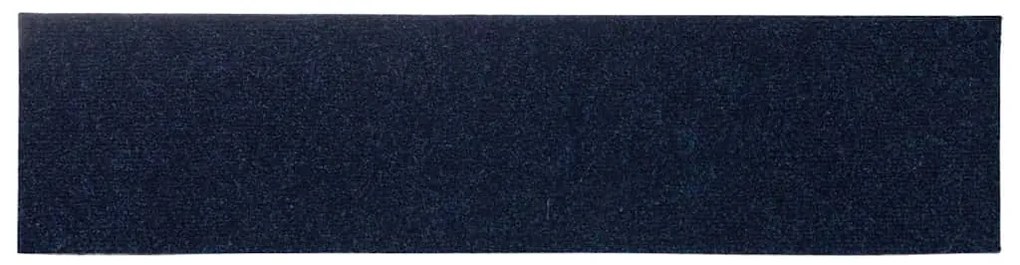Tapetes de escada adesivos retangulares 15 pcs 76x20 cm azul