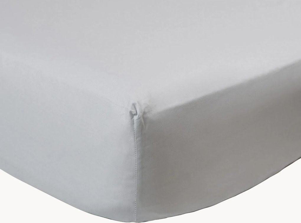 Lençol com elástico em percal de algodão para boxspring Pearl Grey