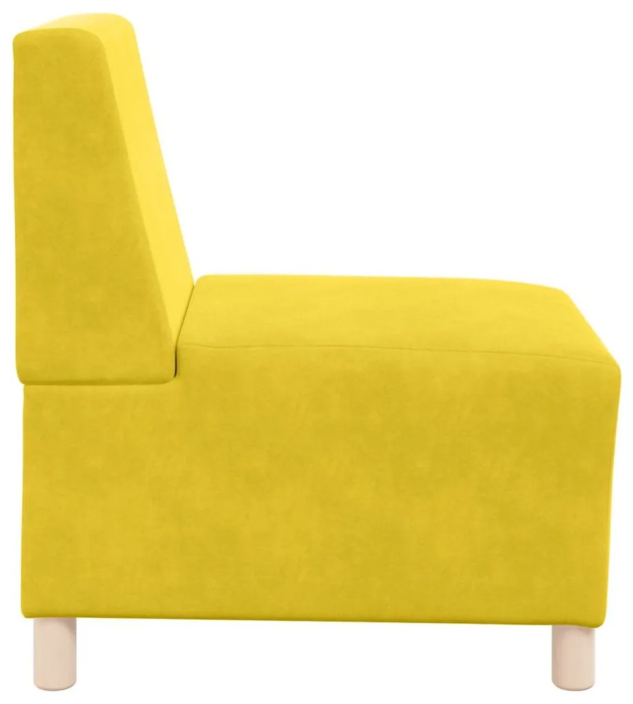 Poltrona 55 cm veludo amarelo