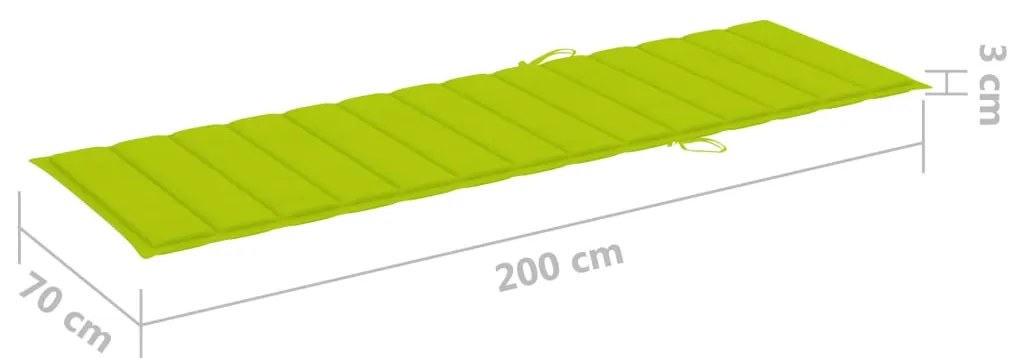 Espreguiçadeira com almofadão verde brilhante pinho impregnado
