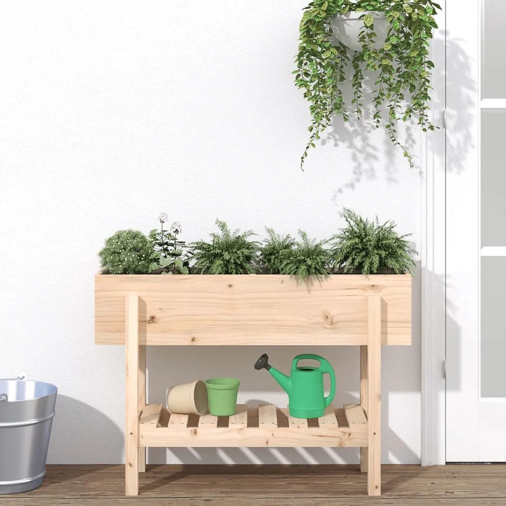 vidaXL Canteiro elevado de jardim 101x30x69 cm madeira de pinho maciça