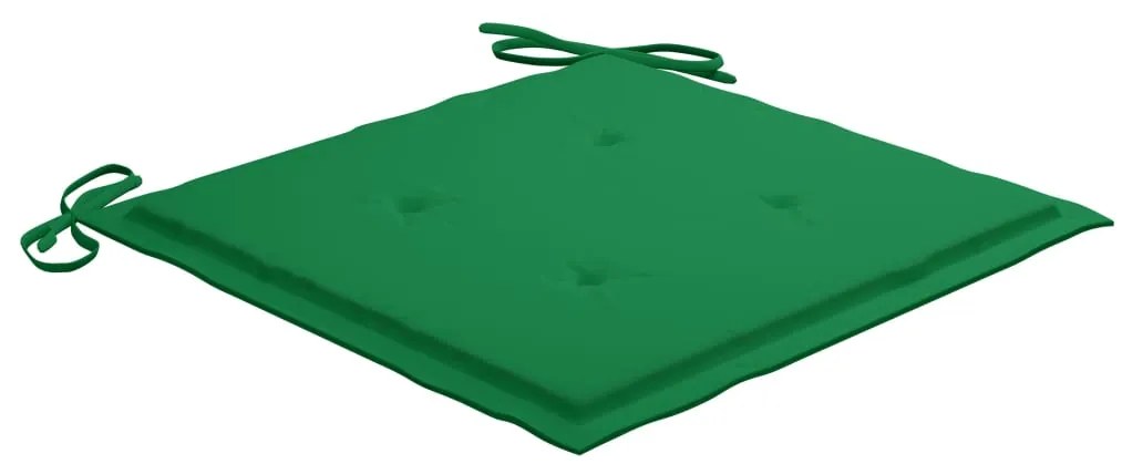 Cadeiras de jardim com almofadões 2 pcs teca maciça e aço