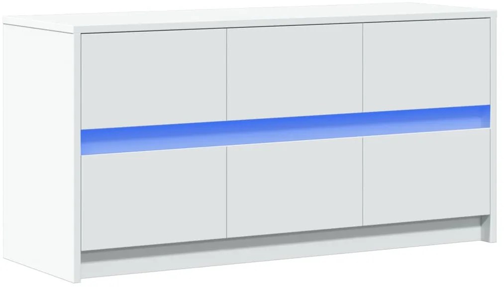 Móvel de TV com luzes LED derivados de madeira branco
