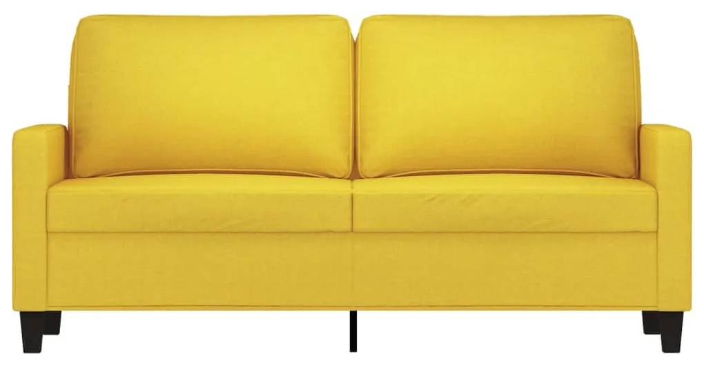 Sofá de 2 lugares 140 cm tecido amarelo-claro