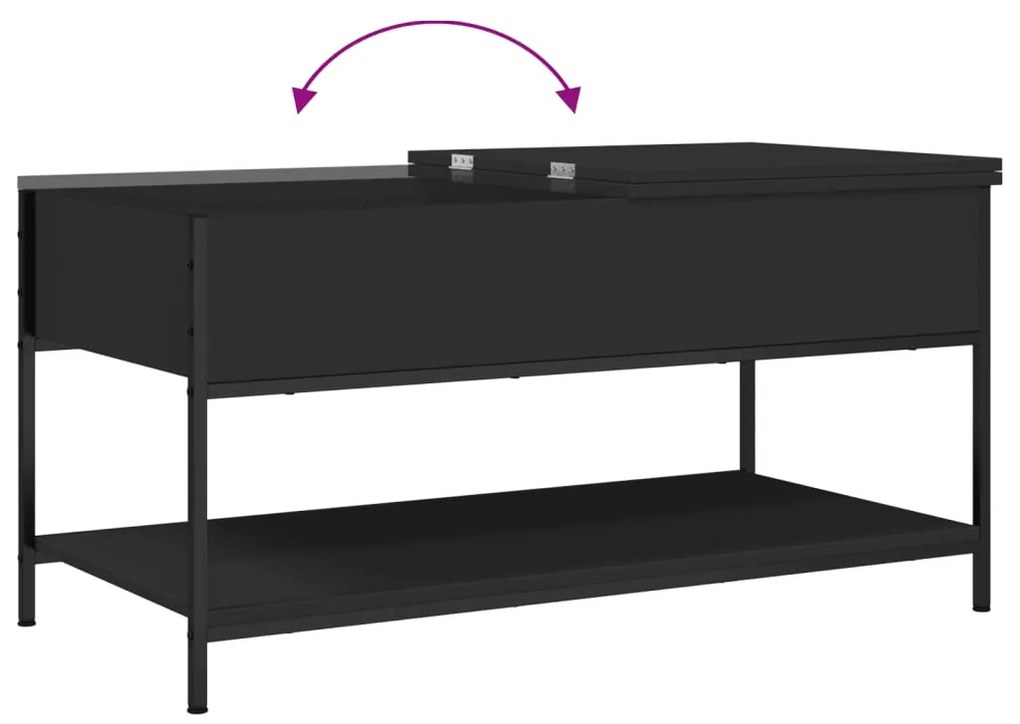 Mesa de centro 100x50x50 cm derivados de madeira/metal preto