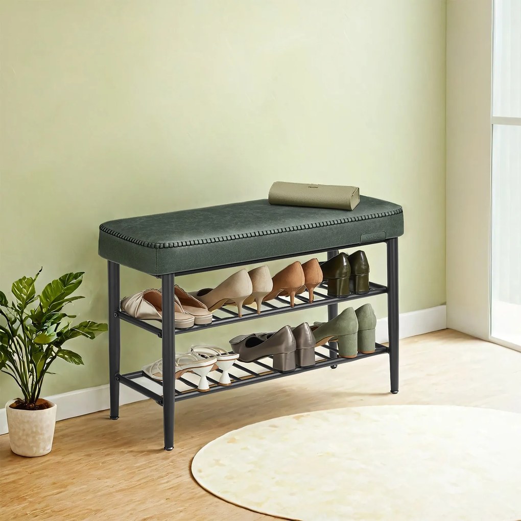 Banco para sapatos 30T x 80L x 50A cm Coleção EKHO verde floresta
