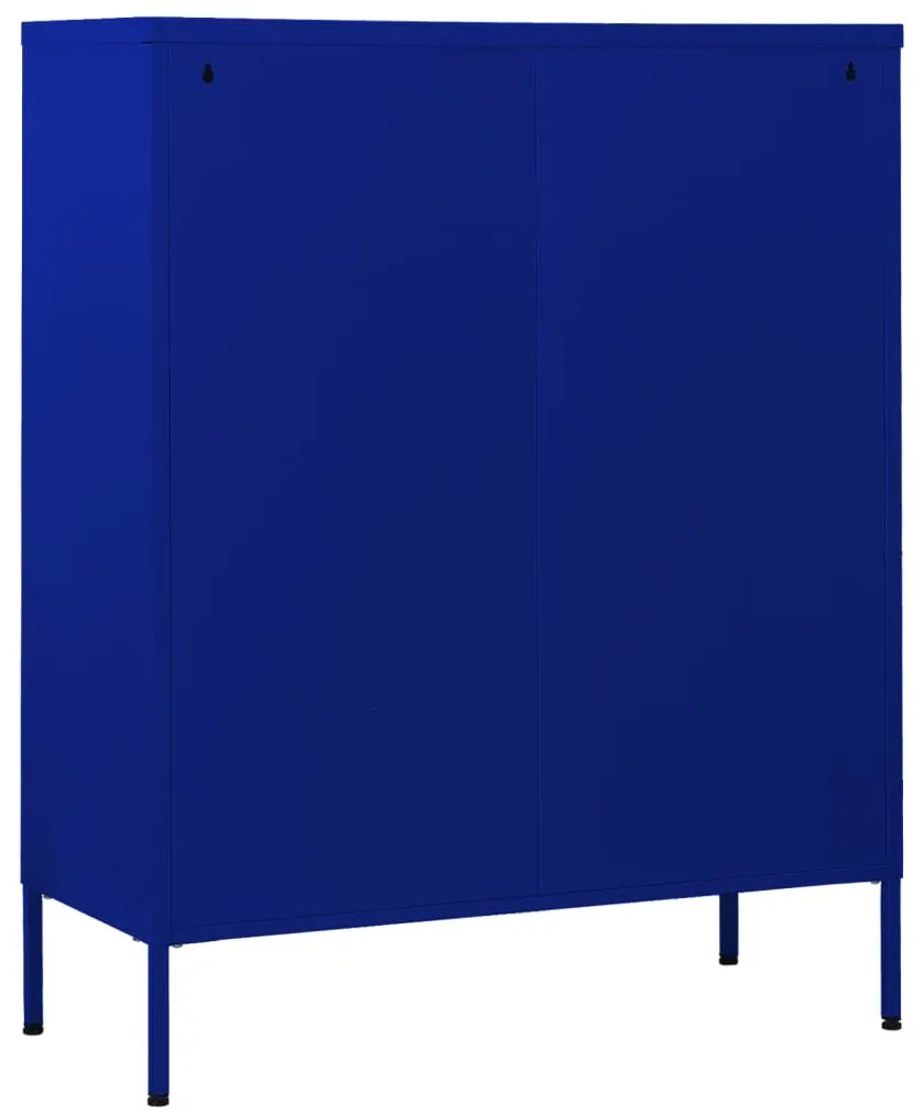 Cómoda/aparador com gavetas aço 80x35x101,5 cm azul-marinho