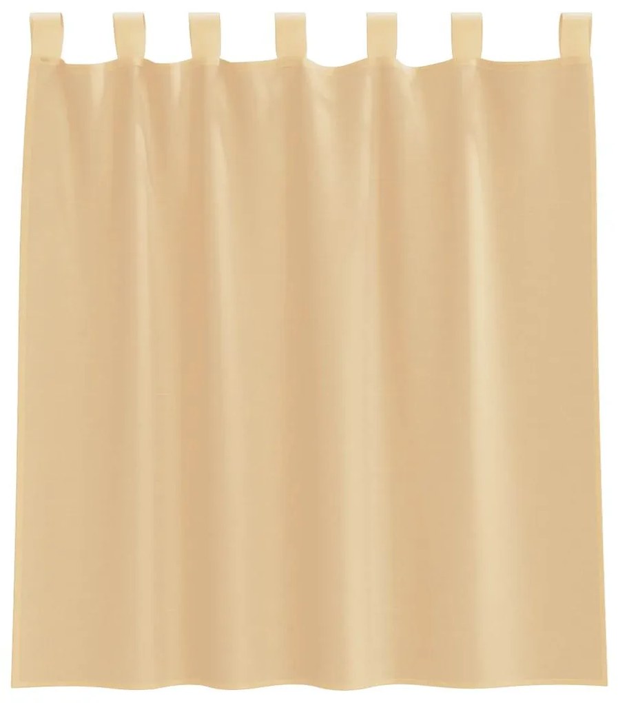 Cortinas de voile com bolsos para varão 2 pcs areia