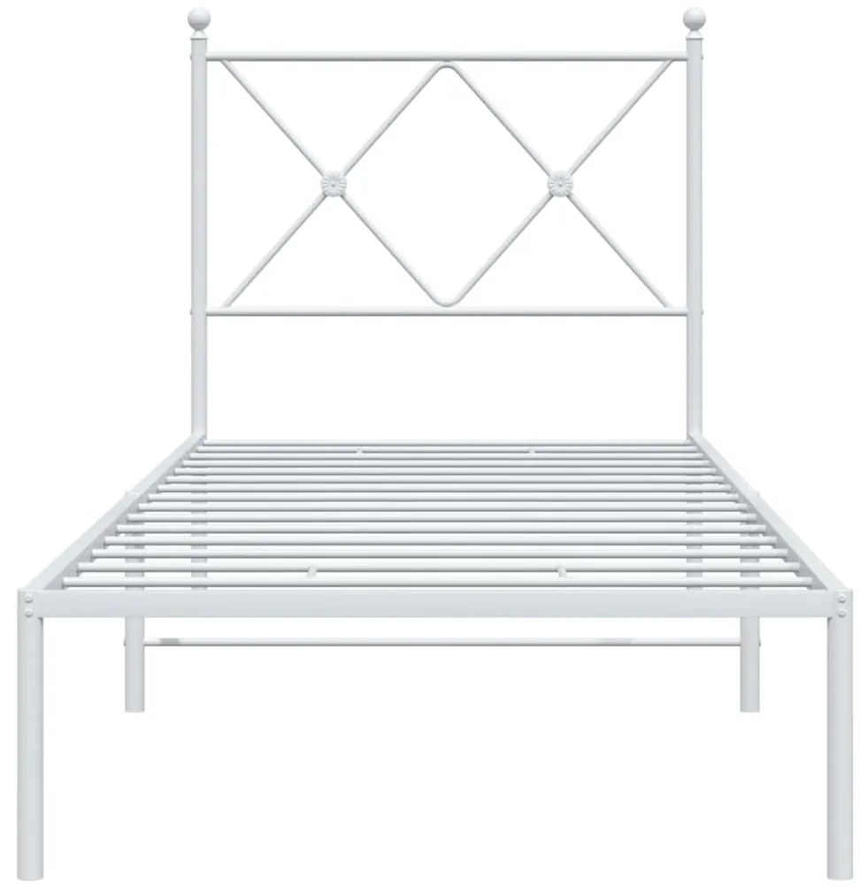 Estrutura de cama sem colchão com cabeceira 75x190 cm branco