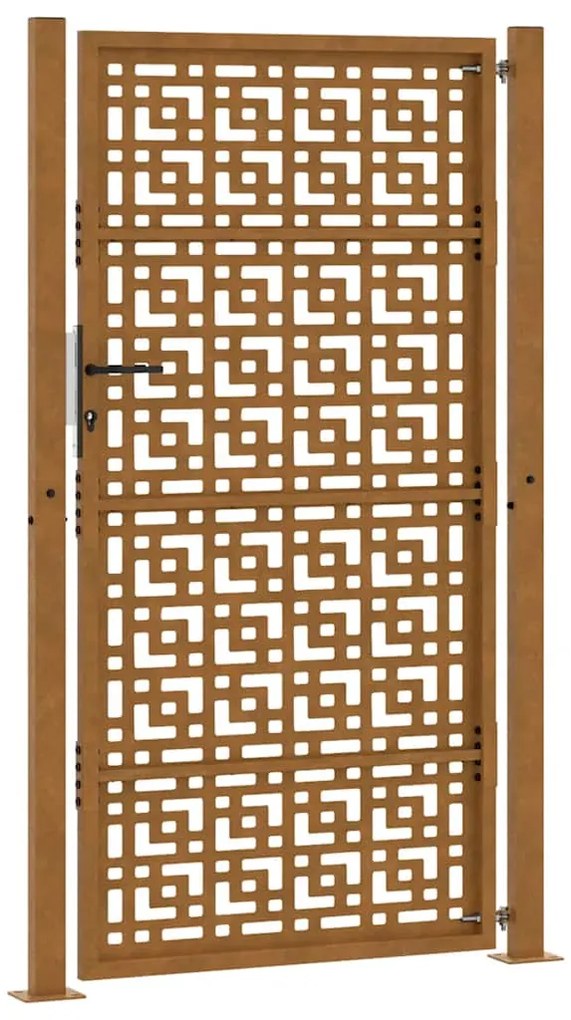 Portão de jardim 105x180 cm design cruzado de aço resistente