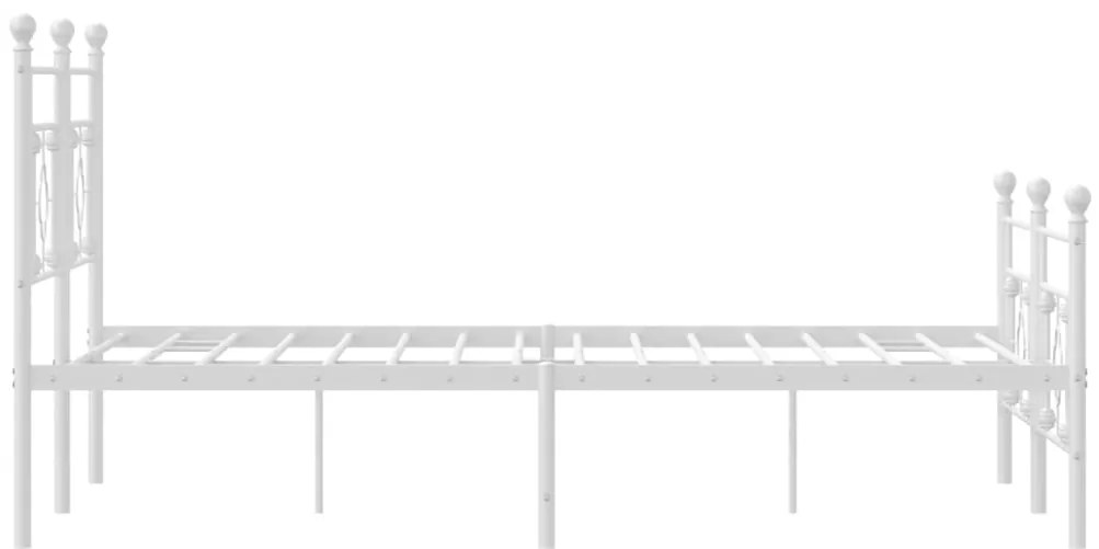 Estrutura de cama com cabeceira e pés 160x200 cm metal branco