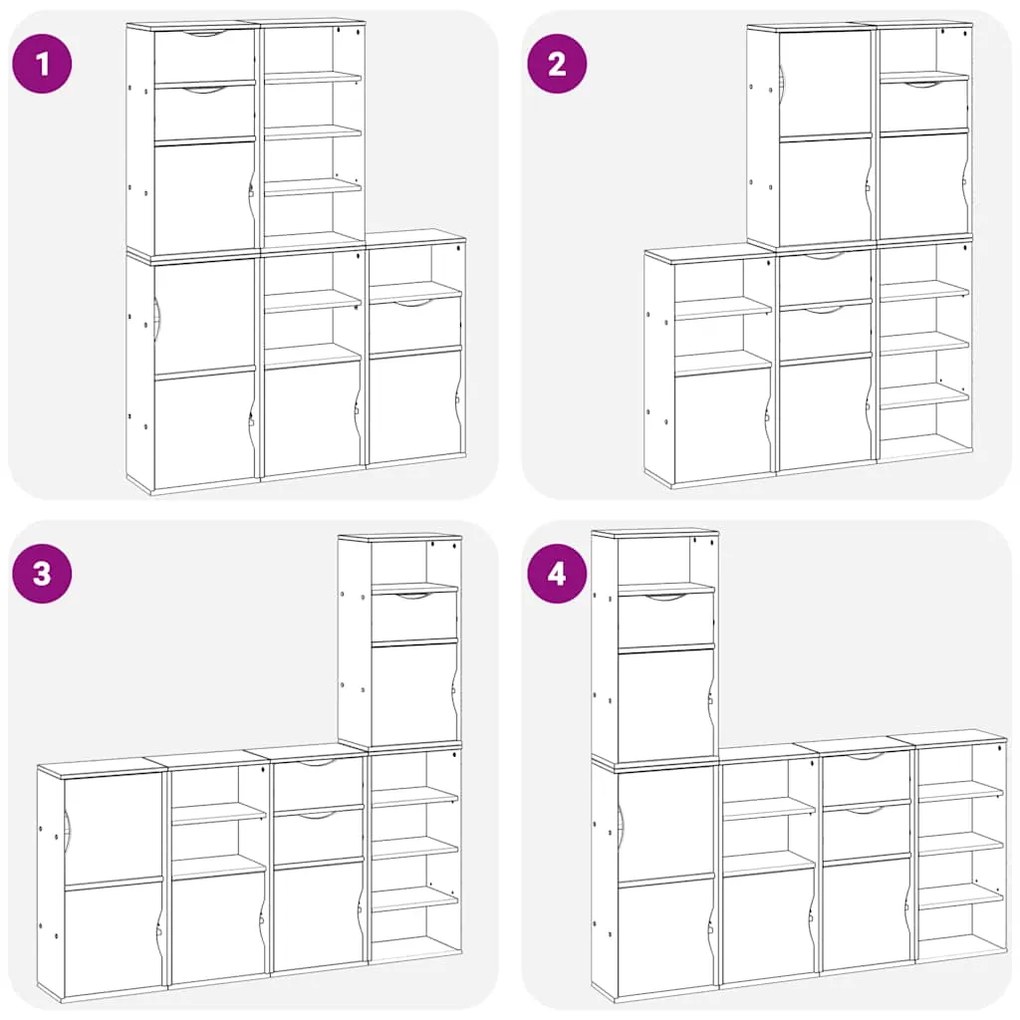Móveis de apoio 5 pcs ODDA 40x24x79 cm pinho de madeira maciça