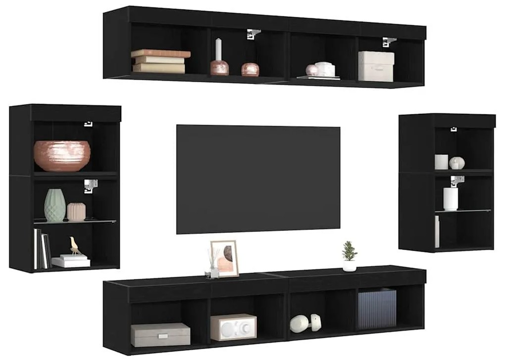 Prateleira Flutuante vidaXL 2 pcs Carvalho Preto 40x28,5x40 cm Madeira