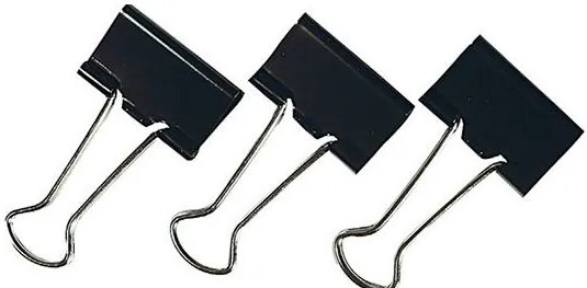 Molas para Papéis Scriva 32 mm Pretas – 12 Unidades Reutilizáveis