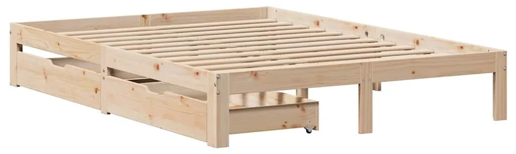Estrutura de cama c/ gavetas 120x200 cm madeira de pinho maciça