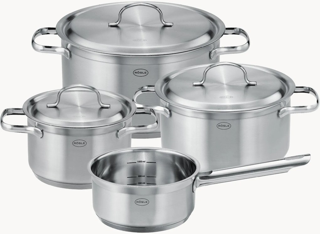 Conjunto de panelas em aço inoxidável Pureelements, conjunto de 4