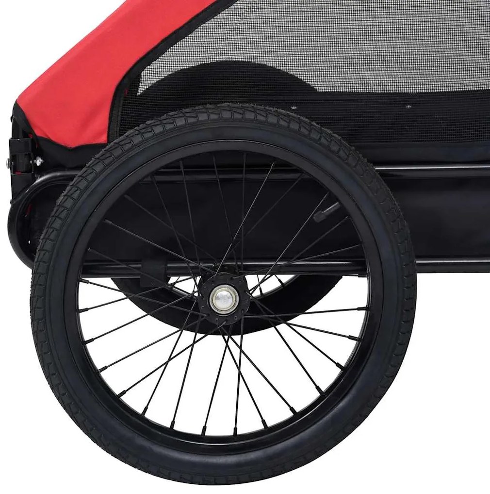 Reboque bicicleta p/ animais vermelho e preto