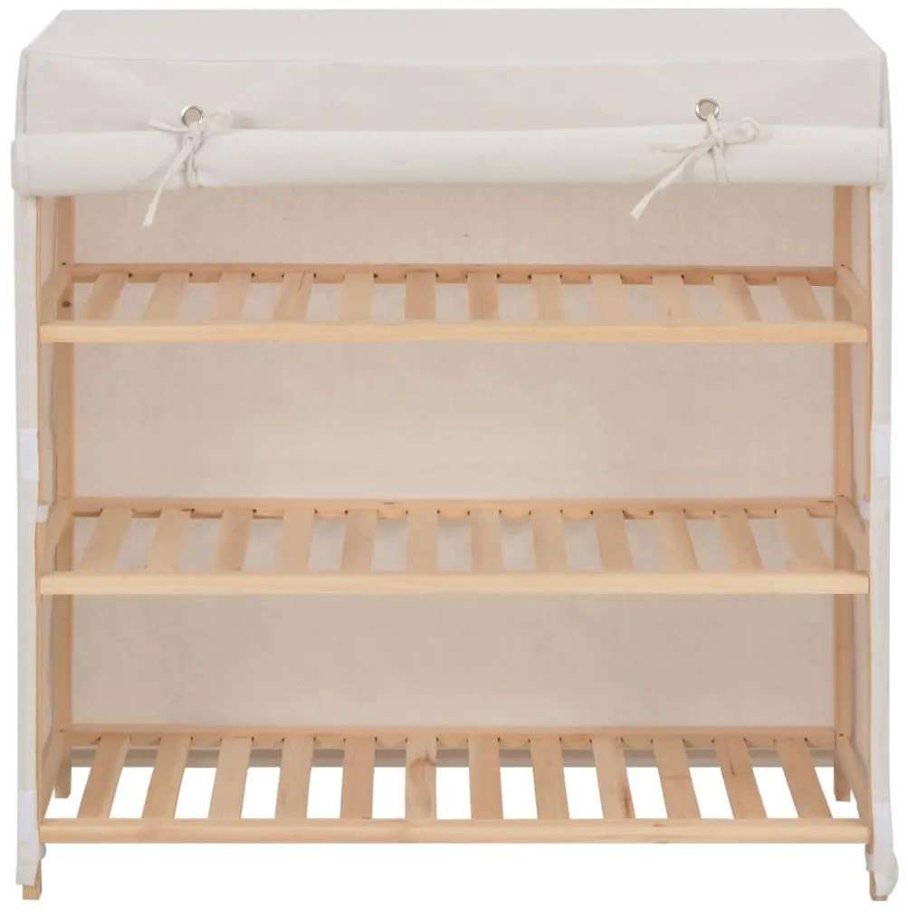 Sapateira com cobertura 79x40x80 cm tecido branco