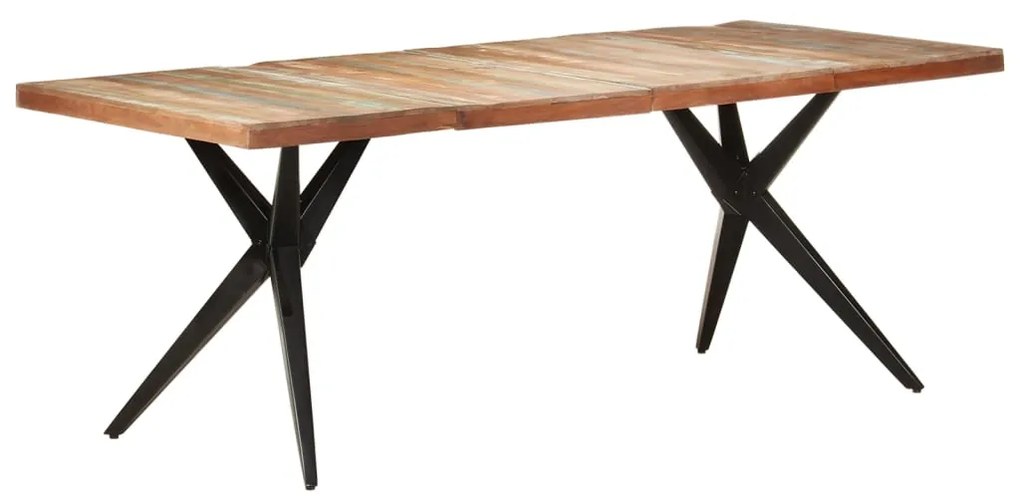 Mesa de jantar 200x90x76 cm madeira recuperada maciça