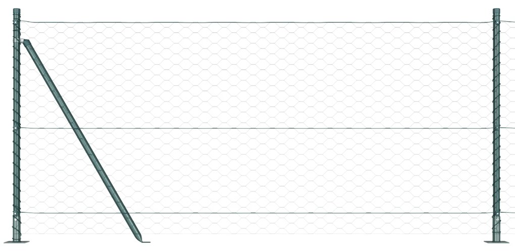 Cerca Hexagonal vidaXL Verde 1x50 m Aço