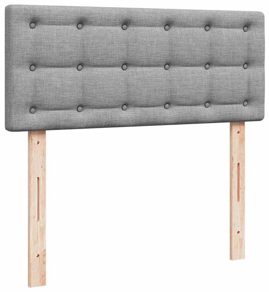 Cama otomana com colchão 120x190 cm tecido cinzento claro