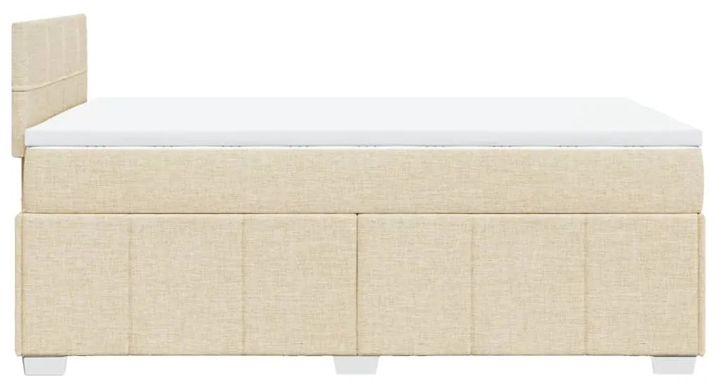 Cama boxspring com colchão 120x190 cm tecido cor creme