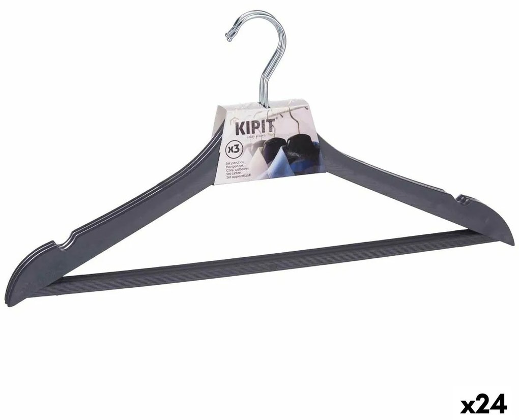 Conjunto de Cabides Cinzento Plástico 24 Unidades (22 X 6 X 44 cm)