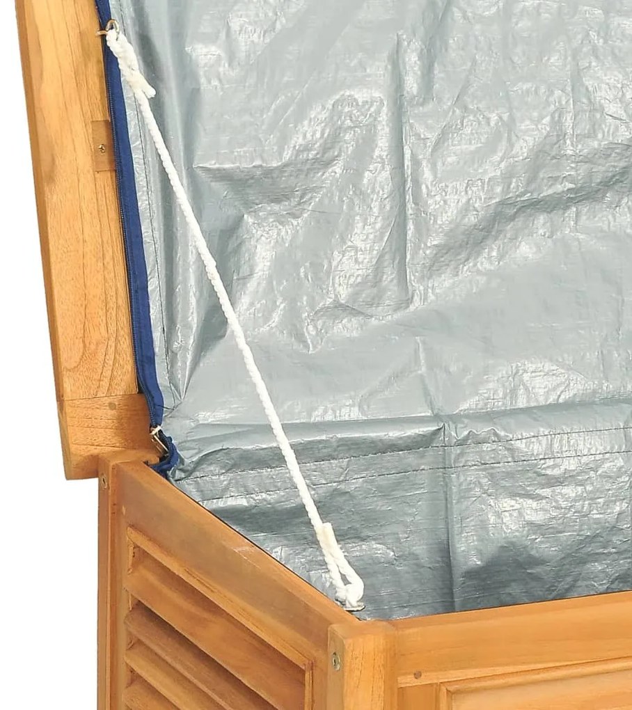 Caixa de arrumação para jardim com saco 90x50x58 cm teca maciça