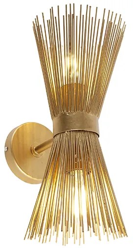 Aplique Art Deco dourado 2 luzes - Broom