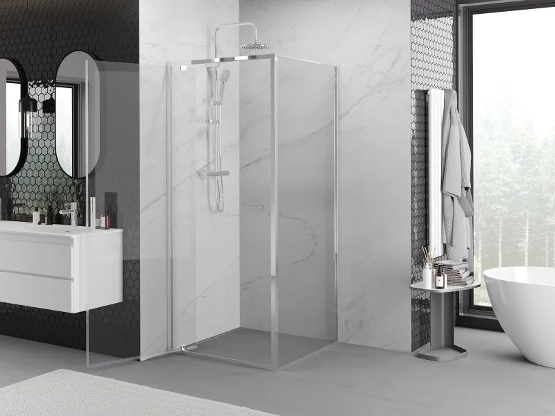 Mexen Exo-BR cabine de duche com dobradiça 90 x 90 cm, transparente, cromada - 8181-090-090-01-00