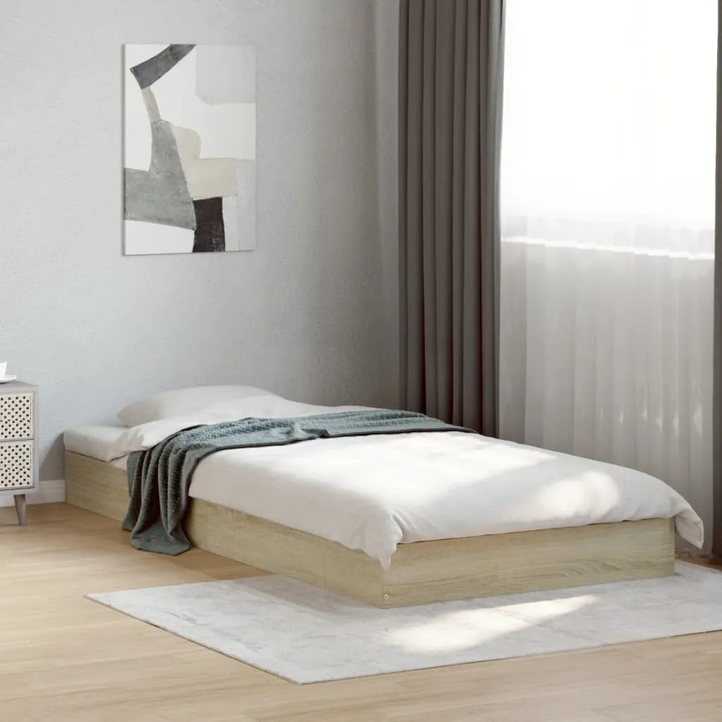 Estrutura cama s/ colchão derivados de madeira carvalho sonoma