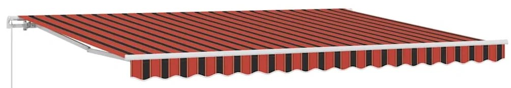 Toldo Retrátil Laranja e Marrom 450 x 300 cm tecido