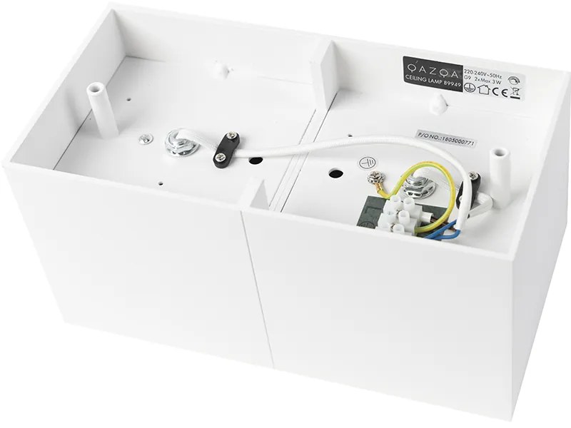 Foco de design branco retangular 2 luzes - Box Design,Industrial,Moderno
