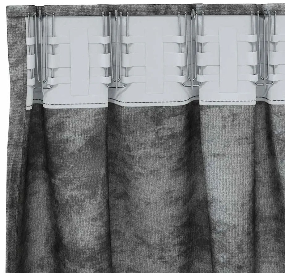 Cortinas de Veludo 2 peças com Ilhós Cinza 225x140 cm