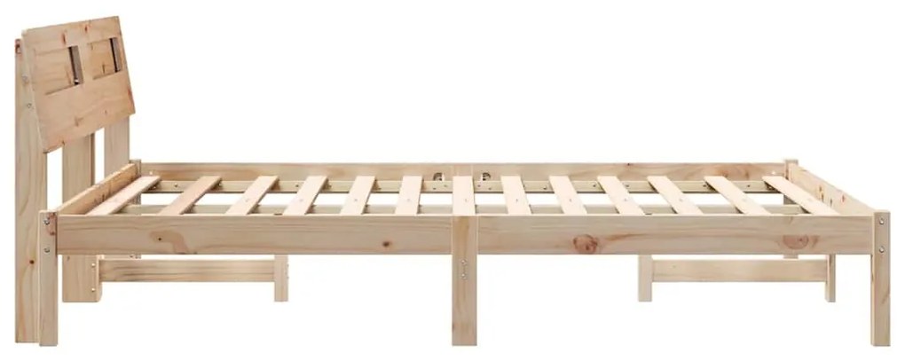 Estrutura da Cama com luzes de tira LED com cabeceira Castanho 120 x 2