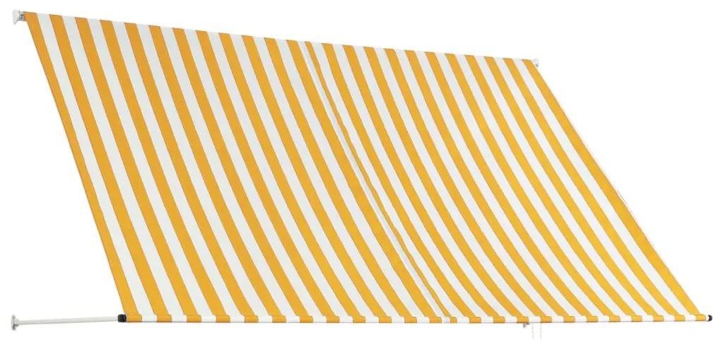 Toldo retrátil 250x150 cm amarelo e branco