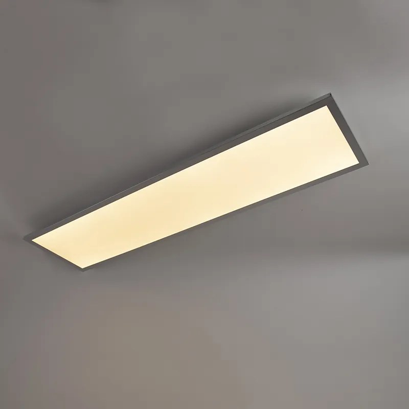 Candeeiro de teto oblongo elegante cromado com LED IP44 - Flat Moderno