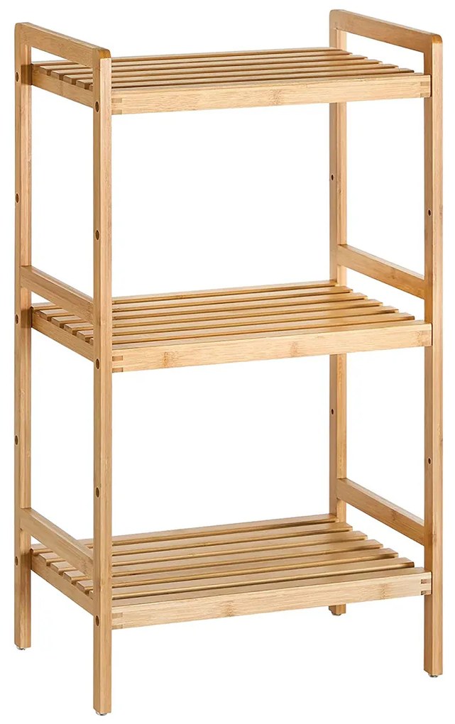Estante de bambu com 3 prateleiras, 45 x 31,5 x 80 cm cor natural