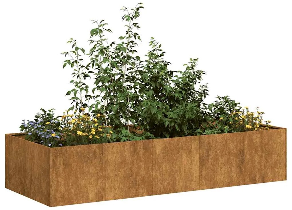 Floreira enferrujada 200x80x40 cm aço resistente