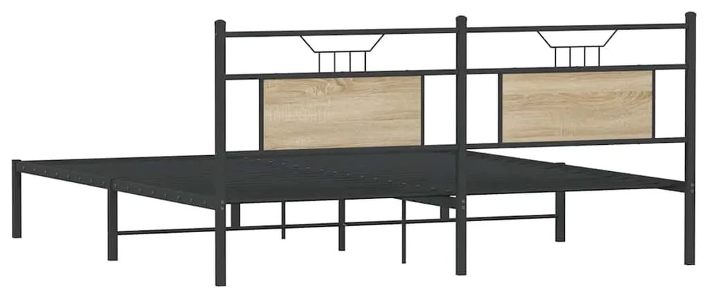 Estrutura de cama sem colchão 183x213 cm carvalho sonoma