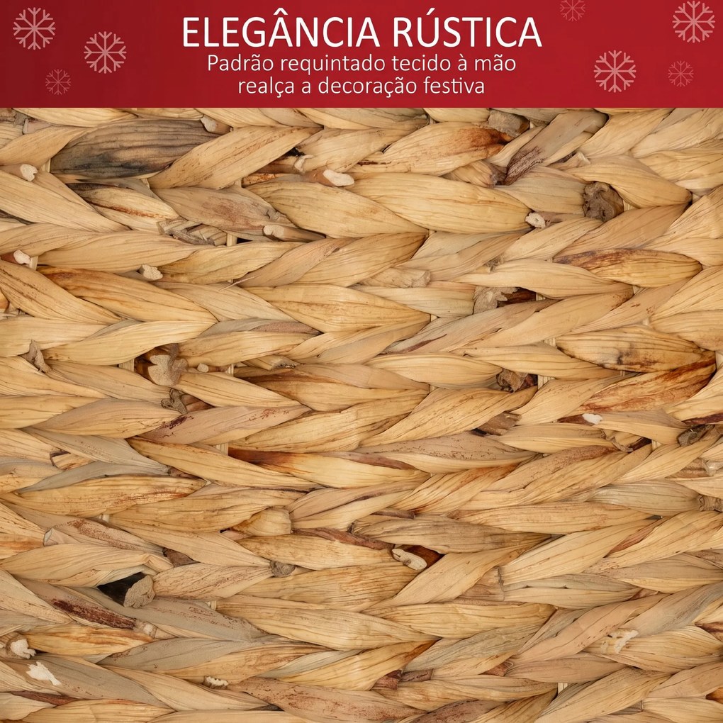 Base para Árvore de Natal 60 cm em Jacinto-de-Água Entrançado à Mão Natural