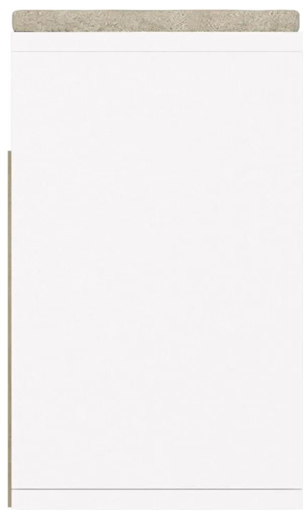 Banco sapateira c/ almofadão contraplacado 104x30x49 cm branco