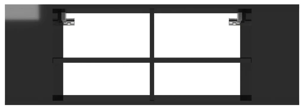 Armário de parede para TV derivados de madeira preto brilhante