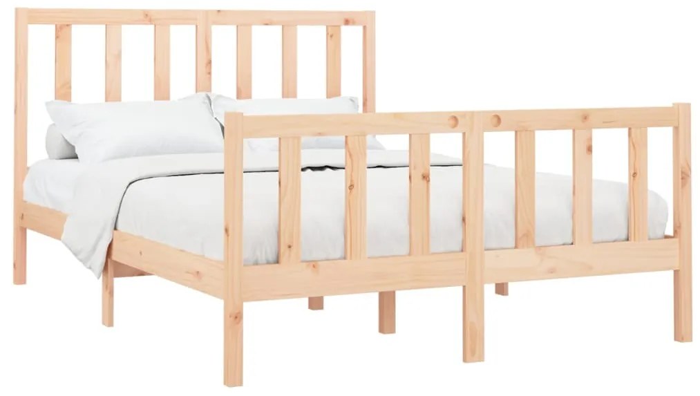 Cama sem colchão 140x190 cm madeira de pinho maciça
