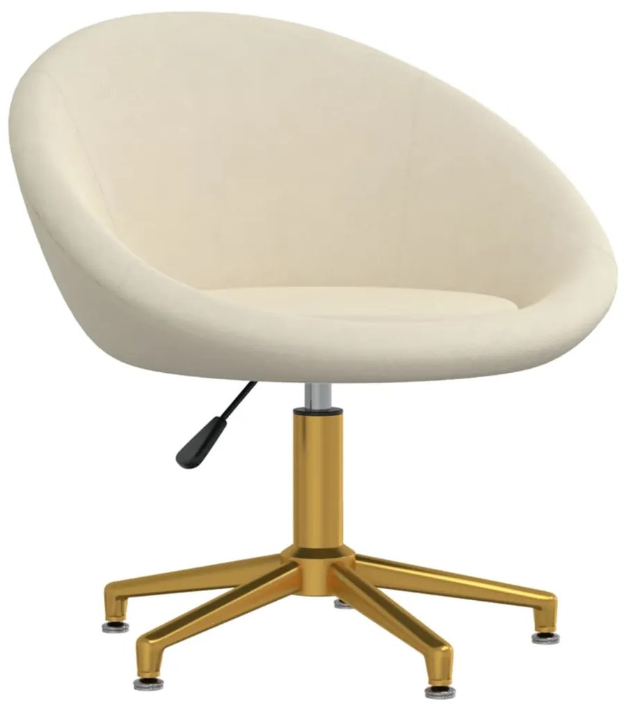 vidaXL Cadeira de escritório giratória veludo cor creme